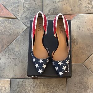 INC International Concepts Red, White, and Blue Star Heels